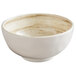 An Elite Global Solutions round melamine bowl with a taupe speckled design.