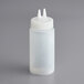 A white plastic Vollrath squeeze bottle with two pointy tips.