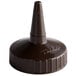 A brown plastic bottle cap with a black tip labeled "Single Tip" by Vollrath.
