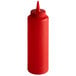 A red plastic Vollrath squeeze bottle with a small red tip lid.