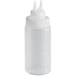 A white plastic Vollrath squeeze bottle with a white Twin Tip cap.