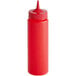 A Vollrath red plastic squeeze bottle with a single tip.
