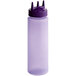A Vollrath purple plastic squeeze bottle with a lid on it.