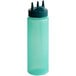 A green plastic Vollrath Color-Mate Tri Tip squeeze bottle with a black lid.
