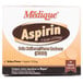 A white and brown Medique box of 24 aspirin tablets with white text and images.
