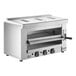 A stainless steel Cooking Performance Group infrared salamander broiler with knobs.