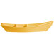 A yellow G.E.T. Enterprises Bugambilia deep boat with dividers on a white background.