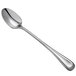 A Oneida Acclivity stainless steel iced teaspoon with a silver handle and spoon.