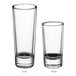 Two Acopa shooter glasses on a white background.
