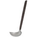 An American Metalcraft stainless steel ladle with a wavy bowl and metal handle.