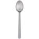 An American Metalcraft hammered stainless steel serving spoon with a white background.