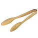American Metalcraft hammered gold tongs with a white background.