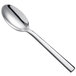 A Oneida stainless steel oval bowl soup/dessert spoon with a silver handle.