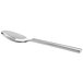 A Oneida 18/0 stainless steel oval bowl soup/dessert spoon with a long handle.