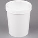 A white container with a white lid.