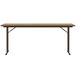 A Correll Fusion Maple rectangular seminar table with off-set metal legs.