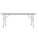 A white rectangular Correll folding table with a gray metal frame.