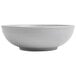 A matte gray Tuxton China bowl with an embossed rim.