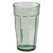 A Spanish green Cambro plastic tumbler with a straw.