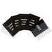 A Lancaster Table & Seating crowd control stanchion sign set with clear covers including four black and white exit signs.