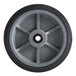 An 8" gray wheel with black spokes and a black rubber rim.