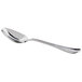 A close-up of a Oneida Titian stainless steel coffee spoon with a silver handle and spoon.