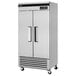 A stainless steel Turbo Air reach-in refrigerator with two doors.