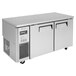 A Turbo Air J Series stainless steel undercounter refrigerator with two doors.