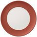 A copper Villeroy & Boch porcelain plate with a white well and copper rim.