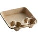 An EcoChoice brown paper food tray with two small compartments.