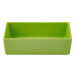 A green rectangular G.E.T. Enterprises Bugambilia salad bowl with a lid.