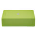 A lime green rectangular salad bowl with a textured finish.