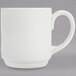 A white Homer Laughlin mug with a white handle.