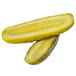 Nathan's Famous New York Kosher Pickle halves, two pickles cut in half.
