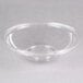 A clear plastic Sabert round bowl with a round rim.