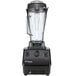 A black Vitamix Vita-Prep blender with a clear container.
