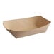 A brown Bagcraft Packaging EcoCraft paper food tray.