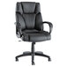 A black Alera office chair with arms and wheels.