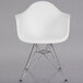 A white Flash Furniture Alonza plastic chair with a chrome base.