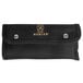 A black leather case with gold text reading "Mercer Culinary" containing a Mercer Culinary Garde Manger garnish kit.
