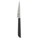 A Mercer Culinary Garde Manger carving knife with a black and silver stamped handle.