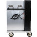 A silver and black Metro TC90S FlavorHold heated holding cabinet with a black cable.