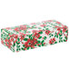 A white rectangular candy box with red and green poinsettias.