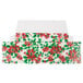 A white candy box with a red and green poinsettia border.