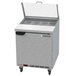 A Beverage-Air stainless steel refrigerated sandwich prep table with an open lid.