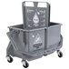 A gray plastic Unger mop bucket with a handle and wheels.