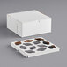 A white box with a 12 slot reversible insert for mini cupcakes or muffins.