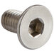 A close-up of a stainless steel Garde screw with a nut on it.