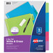 A package of Avery Big Tab Multi-Color Write / Erase Dividers with 5 tabs.