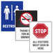 A pack of white rectangular Avery Surface Safe sign labels with red and white text that says "no smoking" 